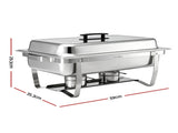 5-Star Chef Chafing Dish 8L 2-Pan Buffet Warmer Food Warmer Catering Server CD-9L-2Z-SS