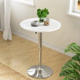 Artiss Bar Table Gas Lift Round White BA-K-TB304-WH