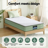 Giselle 25cm Memory Foam Mattress Dual Layer Zipper Cover Cool Charcoal Foam Mattresses King Single FOAM-C-MFM-LEAF-H025-KS