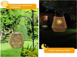 2 Pieces Woven Solar LED Hanging Garden Lights, Hand Woven Waterproof Tree Pendant Lamps for Patio, V1189-LC-HW-00002