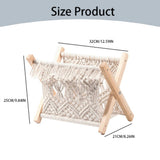 Magazine Rack, Cotton Rope Woven Desktop Organizer for Books, Pre Assembled Storage Basket Rack, V1366-AZ2-W-20804