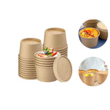 QZS 20 Pack Paper Soup Bowls,12oz Disposable Paper Soup Bowls with Lids for Ice Cream,Durable V1189-WXFWAL-20260319-00330
