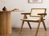 Levede 8x Walnut Wicker Armchair Dining Chair CH1101-WAX8