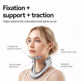 Extra Large Posture Corrector for Neck & Cervical Spine Alignment - 360&deg Adjustable Neck Collar with V1107-108-92140-GRY-XL
