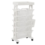 Movable Bookshelf 6 Tier Large Capacity Thickened Multifunctional Rolling Book Rack for Deskside V1294-YM0901-3116230009911