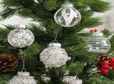 Set of 25 White Christmas Tree Ornaments Balls - Compatible with Max Brand V1188-MA108-05842-1
