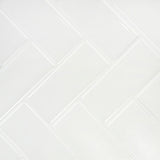 Tiles 3D Peel and Stick Wall Tile Herringbone White 10 Sheets V63-837091