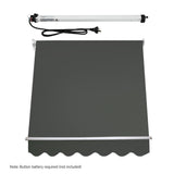 Instahut Motorised Pivot Arm Awning Window Sun Shade 1.5 X 2.1M Grey AWN-B-FIXED-RM-15-GREY