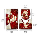 3Pcs Christmas Mat Sets Santa Claus Non Slip Mat Bathroom Doormat Toilet Seat Cover U Shaped Toilet V1294-YM0714-10305786
