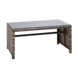 Gardeon 4 PCS Outdoor Sofa Set with Storage Cover Rattan Chair Furniture Grey ODF-RATTAN-4PC-AB-GE-COVER