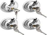 Keyed Alike Disc Padlock 4 Pack, Stainless Steel Discus Lock with 3/8 Inch Shackle for Garages, V1189-LC-RY-00009