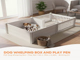 Rooster Farms 1.9m x 0.95m PVC Dog Whelping Box Playpen Kit - Anti-Crush Rail V238-SUPDZ-41325231505488