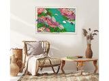 1 Set Everlasting Moss Painting Unique Creative Ocean World Picture with Photo Frame for Home V1263-JX-2503