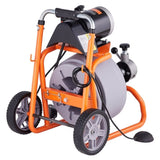 Drain Cleaner Machine 100FT x 3/8 Inch, Auto Feed Sewer Snake Drain Auger on Wheels, Portable Drain V952-ZDJJKLSGDSTJXUXC0V3