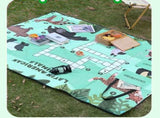 Green 2-in-1 Oxford Picnic Blanket and Shoulder Bag - Foldable Outdoor Mat with Storage V888-ELOSUNG56192-1