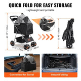 VEVOR Pet Stroller, 4 Wheels Dog Stroller Rotate Brakes, 35lbs Weight Capacity, Puppy Stroller V952-CWTCCGK4QSHD89VDVV0