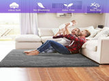 1X Shag Light Gray Area Rug 3' X 5' Soft Area Rugs for Living Room Bedroom Kids Room Decor V1369-AZ3-W-17617