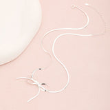 Simple Bow Pendant Necklaces for Women-Bow Necklace and Bracelet Jewelry Set for Women Girls Long V1370-AZ4-01131