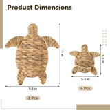 6PCS Wicker Sea Turtle Wall Decor, Rattan Coastal Wall Art for Beach-Themed Rooms, Nautical Ocean V1369-AZ3-W-08753