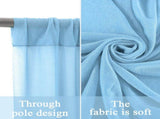 10x10ft Chiffon Backdrop Stage Curtains Baby Blue Chiffon Backdrop Drapes Wrinkle-Free Sheer Chiffon V1370-AZ4-01571