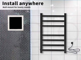 Aluminium Heated Towel Rail 7-Bar Electric Warmer Black V178-66800