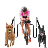 Ride with Your Best Friend Durable Steel Bike Dog Leash with Shock-Absorbing Spring for Safe, V1341-ZY-N4FS5URT-BLACK