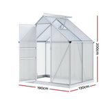 Green Fingers Greenhouse Aluminium Polycarbonate Premium Garden Storage Shed 3.1Mx1.9Mx2.0M GH-ALU-310X190-TP-AB