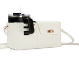 White Portable Beverage Bottle Cup Holder Bag Trendy Crossbody Design for Daily CommuteNo water V888-ELOSUNG13532