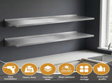 Cefito 2PCS 1200mm Stainless Steel Kitchen Wall Shelf Mounted Rack SSW-30120X2-SL