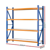 Giantz 2Mx2M Garage Shelving Warehouse Rack Pallet Racking Storage Shelf Blue WR-F-20206-200BO-ABC
