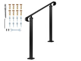 Handrails for Outdoor Steps, 2-3 Step Adjustable Height, Carbon Steel Transitional Handrail with V952-BPSLZFSHS23BVBIXQ001V0