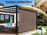 Instahut 3X2.5M Outdoor Blinds Awning Roll Down Retractable Knit Fabric Outdoor Blinds Window Shade AWN-C-DOWN-KNIT-30-BR