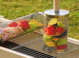 304 Stainless Steel Rolling Grill Basket Set with Removable Handle for Vegetables, Shrimp and V1189-LC-HW-00409