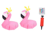 2pcs Solar Flamingo Pool Lights 16 Color IP68 Waterproof Floating Pool Lights with Remote Control V1294-YM0901-3111240099611