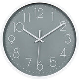 30 cm White and Grey Silent Wall Clock, Modern Analog Quartz Clock for Kitchen, Office and Bedroom V1188-MS-731-154