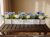 faux potted plant, sunflower, wooden box, home decor, Australia, living room tabletop V1106-112-23547-MLT-30