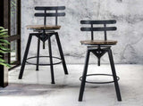 Levede 2x Bar Stool Industrial Adjustable BR1058-1X2