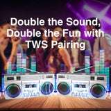 Laser 80s Party Bluetooth BoomBox Sliver V1031-SP-RTOBOM-324