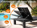 Gardeon Sun Lounge Outdoor Folding Recliner Patio Pool Beach Chair Slatted Black FSL-02-STR-BK