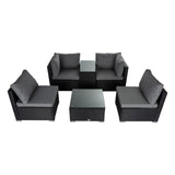 Modular Outdoor Wicker Lounge Set V264-OTF-530S-BLK-OTF-507-BLK