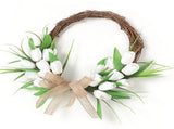 Front Door Wreath Hanging Decoration Simulated Flower Holiday Spring Home Decoration White with V1294-YM0901-3115250115511