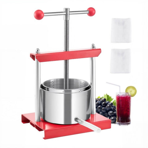 VEVOR 0.8 Gal/3L Fruit Wine Press, 2 Stainless Steel Barrels, Manual Juice Maker, Cider Apple Grape V952-GJYZJTMBXG3L4YRM6V0