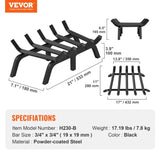 Fireplace Log Grate, 533.4mm Heavy Duty Fireplace Grate with 6 Support Legs, 19.05mm Solid V952-ZTXYMP34X3421GKO8V0