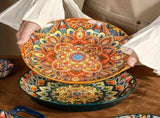 Ceramic Dinner Plates 4-Piece Set Unique Design High-Quality Ceramic Versatile - Multi - Size Pack V1106-DSZ-XXX-NNN-MLT-PACKOF4PIECES