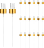 24 Pcs Gold White Spray, 24/410 Fine Mist Sprayer Reusable Replacement Spray Bottle Pump Plastic V1258-DP02-C-3265