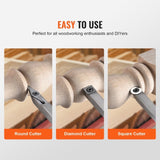 Wood Lathe Chisel Set, 3 PCS Woodworking Turning Tools, Includes Square, Round, Diamond Carbide V952-MBMGCD3JYTSFY1V1VV0