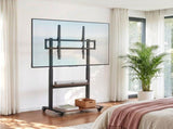 Artiss Mobile TV Stand for 40-100 Inch TVs Cart with Wheels Adjustable Shelves TV-MOUN-40100-WAL