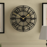 Newgate Warehouse Wall Clock-Black V398-NG-WAREH-K