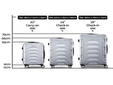 Wanderlite 3Set 20-24-28 Inch with TSA Lock Spinner Carry On Hard Shell Travel Suitcase LUG-ABS-BOS-3SET-SV