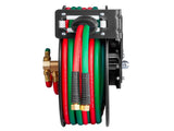 Retractable Welding Hose Reel, 1/4-Inch x 50FT Twin Oxygen Acetylene Rubber Hose Max 300PSI - T V952-HJRGJP50FTZDID1LEV0